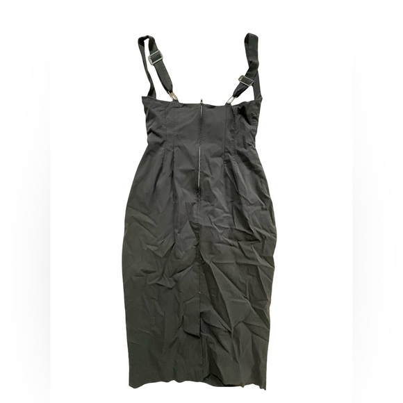 Unique Vintage Black Fitted Pencil Dress with Adjustable Straps – Size L (10–12) - Picture 7 of 13